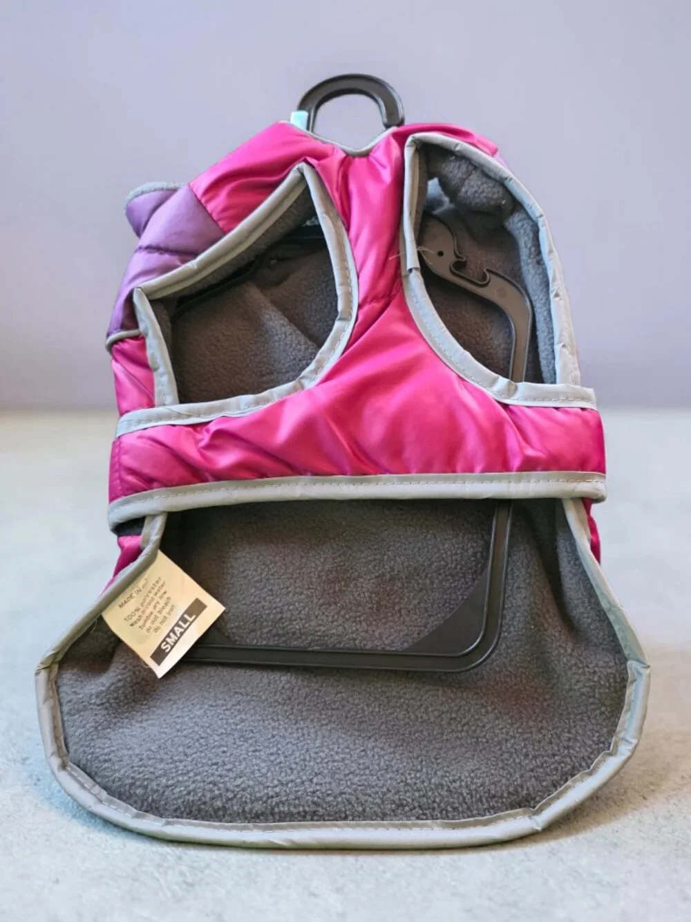NWT EDDIE BAUER (SM) Pink and Purple Puffer dog jacket with Reflective Strip